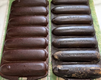Vintage Griswold No 273 Crispy Corn Stick Pan Plus Another Corn Stick Pan that is not Marked