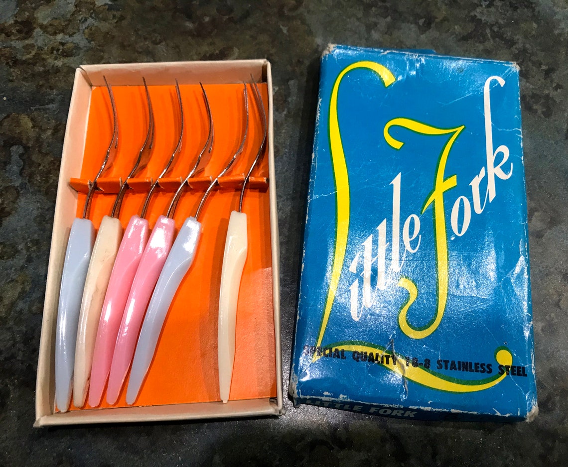Vintage Little Fork Stainless Cocktail Forks in Box Etsy