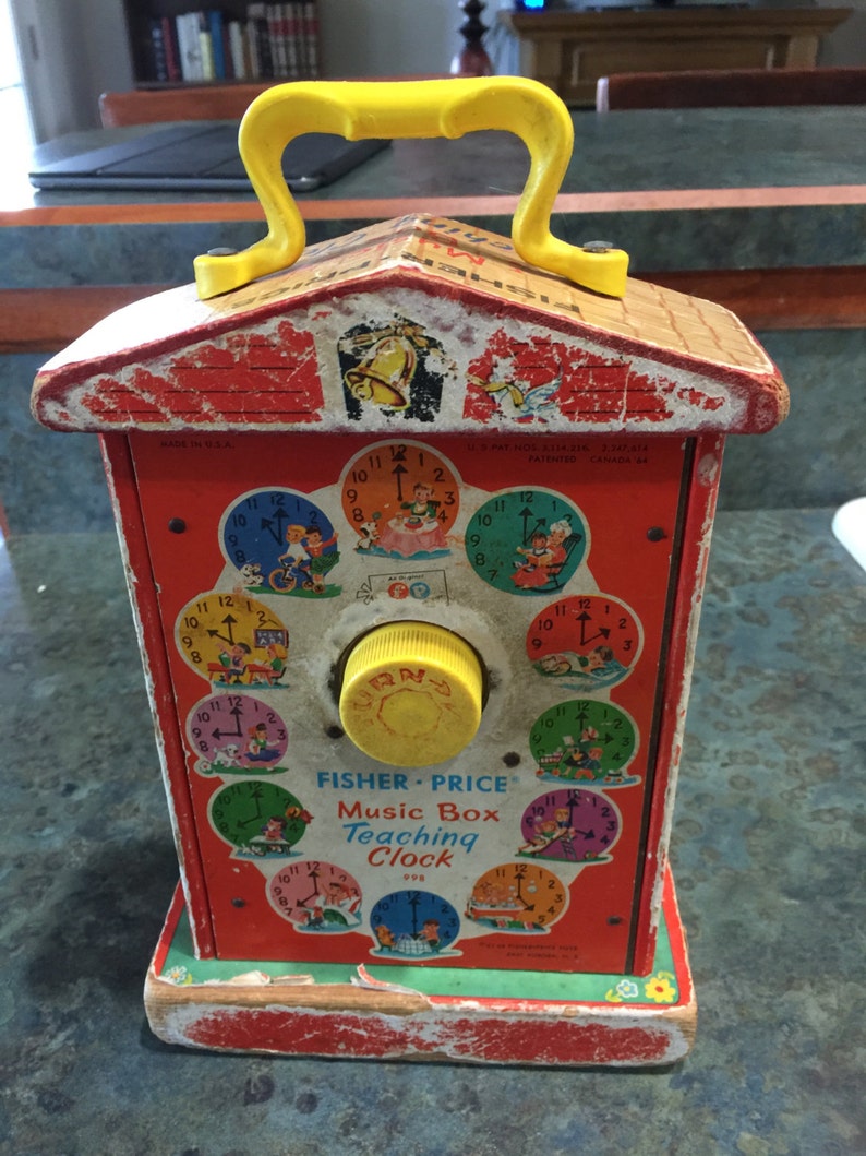 Fisher Price Music Box Tick Tock Clock 1968 Era Etsy
