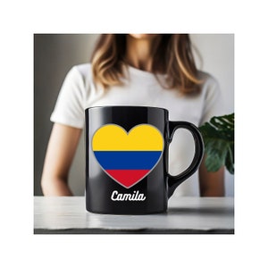 Colombian Heart Mug, Gift for Colombian, Colombia, Latin Gift, Perfect Birthday Gift for Him or Her, Husband or Wife Gift, White Mug 11oz