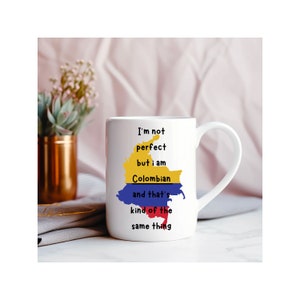Pas parfait mais tasse colombienne, cadeau colombien, jolie tasse colombienne, joli cadeau colombien, tasse colombienne drôle, anniversaire colombien, cadeau d&#39;anniversaire