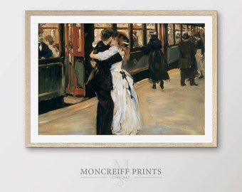 Train Station Goodbye Art Print: Vintage Love Story (Digital Download)