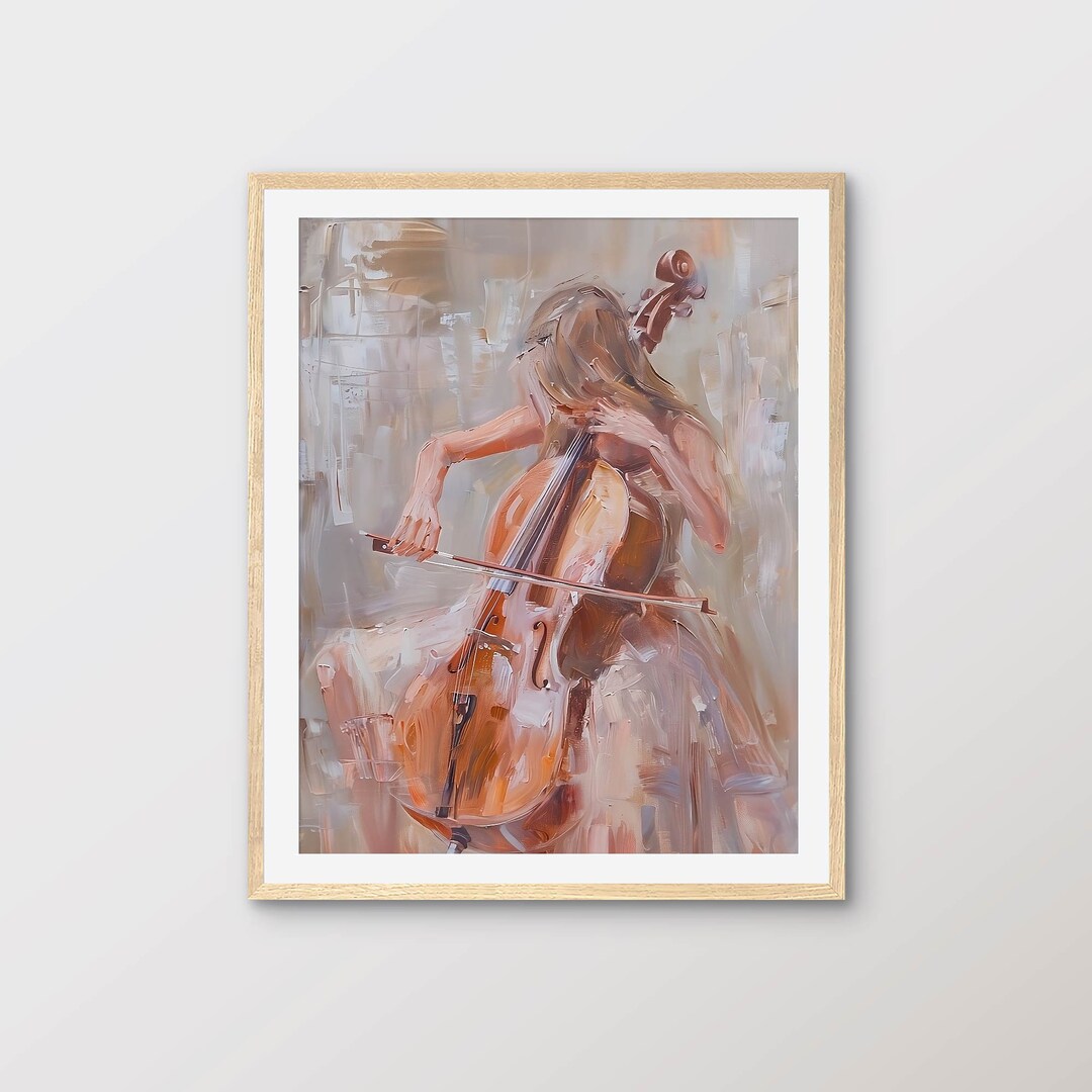 Woman Playing Cello Art Print: Modern Brushstrokes (digital Download ...