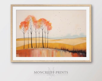 Abstract Landscape Painting: Countryside Hills Art Print (Digital Download) LS27