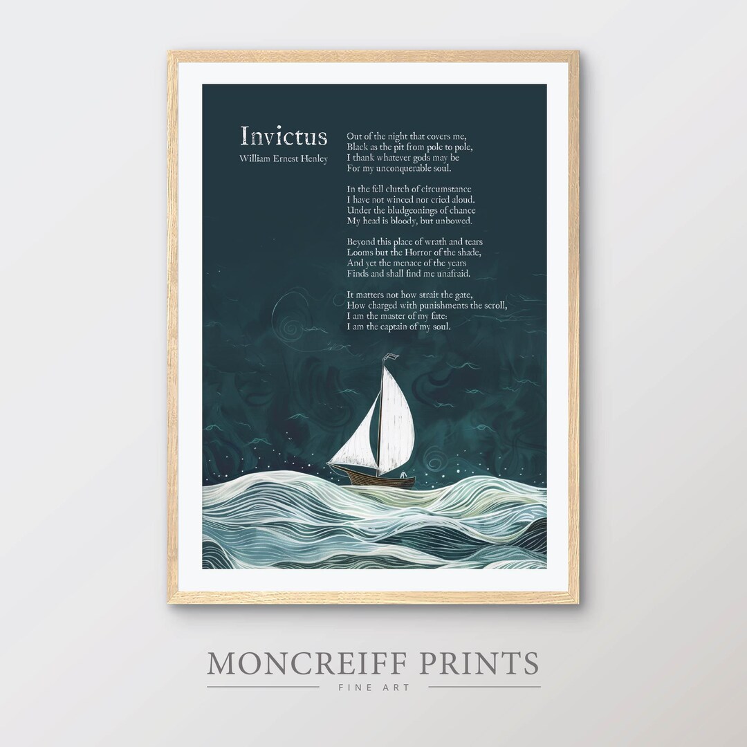 Invictus Copyable Invictus by William Ernest Henley Poem, Inspirational Wall Art Print ...
