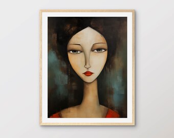 Modernist Woman Portrait Painting: Avante-Garde Fine Art (Digital Download) PT11