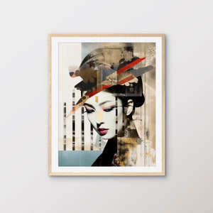 Contemporary Portrait of an Asian Woman, High-Resolution Art Print, Digital Download, Printable Wall Art | PT15