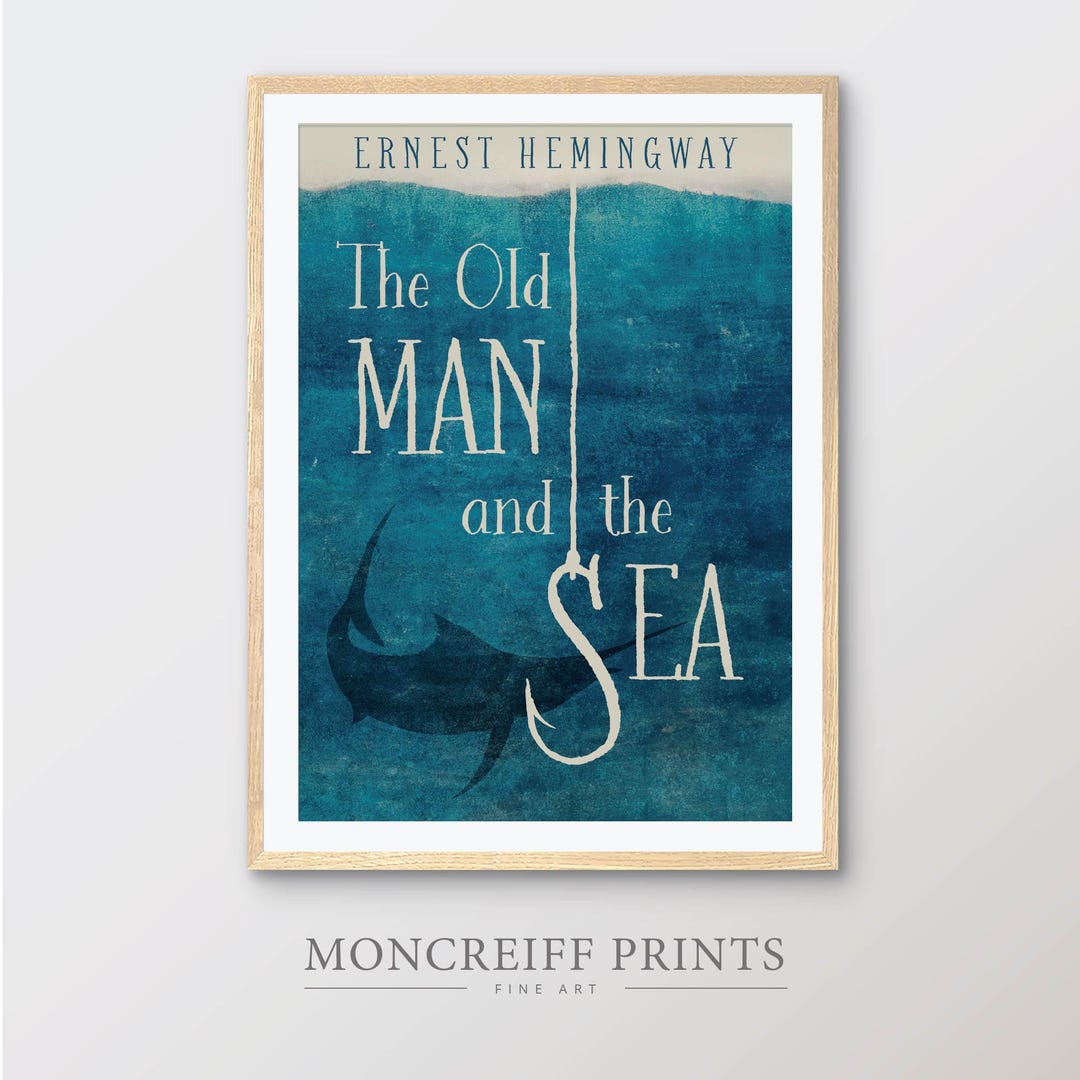 The Old Man and the Sea Art Print: Ernest Hemingway Book Cover (digital ...