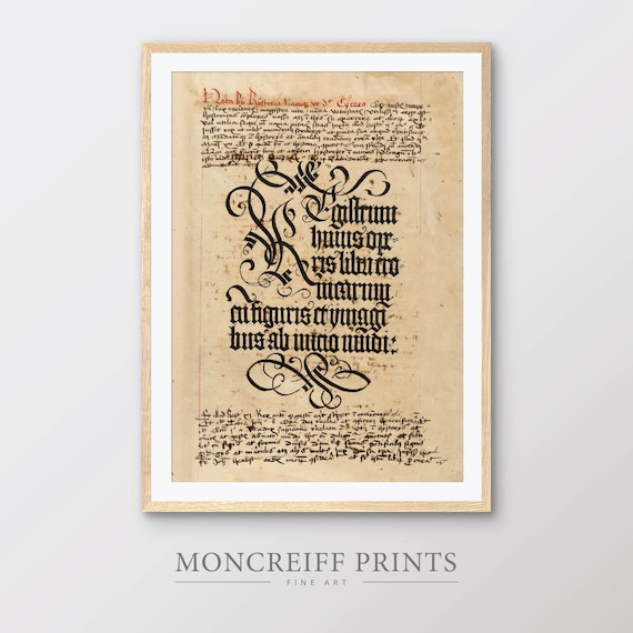 Medieval Calligraphy Art Print – Nuremberg Chronicle 1493