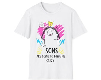 Unisex Softstyle T-Shirt, my crazy mom  t-shirt, I Love my mon t-shirt, my mom loves me t-shirt, Mother's Day t-shirt, momy t-shirt,  mamá