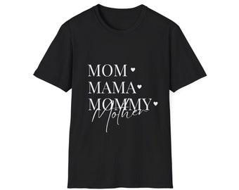 Unisex Softstyle T-Shirt, Arten zu sagen Mama T-Shirt, Ich liebe meine Mutter T-Shirt, mein Mon T-Shirt, Mutter T-Shirt, madre, mon, mami franela