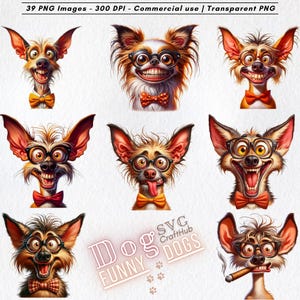 39 Cartoon Dog PNG – Funny Dog Clipart for T-Shirts & Pet Gifts | Cute Goofy Dog Art for Sublimation