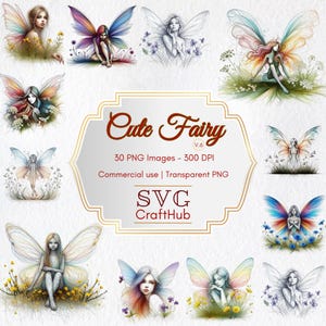 30 PNG Floral Fairy Clipart, Cute Fairy, Fairy Clipart, Flower Fairy, Flower Clipart, Illustrations, Instant Download for Commercial Use