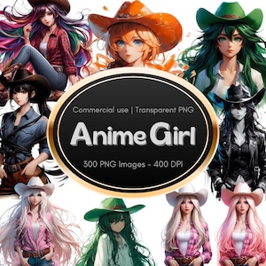 Anime Girl PNG Bundle – 300 High Quality Kawaii Aesthetic Stickers for Sublimation, Journaling, Digital Art