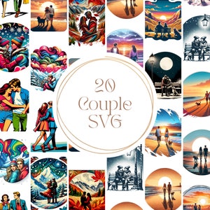 Couple SVG Bundle: Loving Clipart Designs (Digital Download)