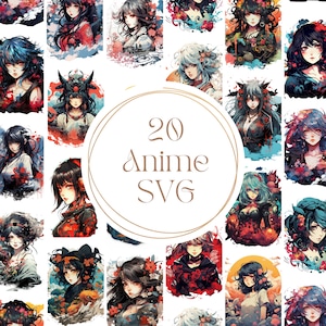 20 Anime SVG for Cricut Projects – Cute Otaku Clipart Bundle for Shirts, Stickers, Sublimation & More