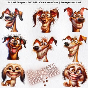 36 Funny Dog SVGs – Cartoon Dog Clipart Bundle for T-Shirts, Pet Lovers & Cricut | Instant Download