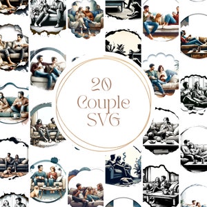 Couple SVG Bundle: Loving Clipart Designs (Digital Download)