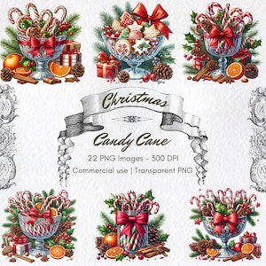 Clipart de canne en bonbon, peinture à l&#39;aquarelle, gâteau de Noël, PNG de canne en bonbon, vacances, images d&#39;hiver, vacances de Noël, graphiques vectoriels