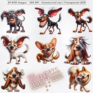29 Funny Dog SVGs – Cartoon Dog Clipart Bundle for T-Shirts, Pet Lovers & Cricut | Instant Download