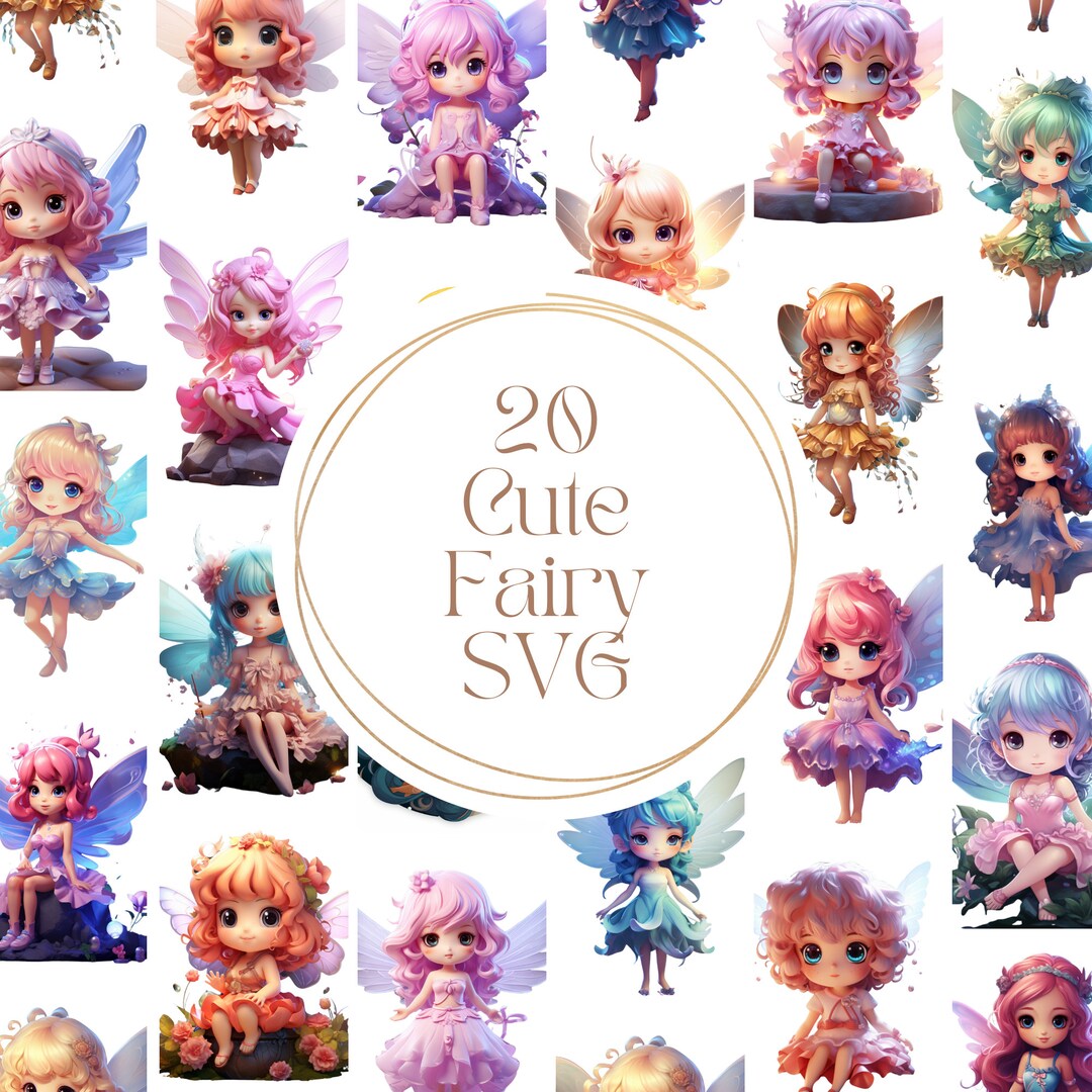 20 Cute Fairy SVG Bundle | Magical Flower Fairy Clipart for Cricut ...