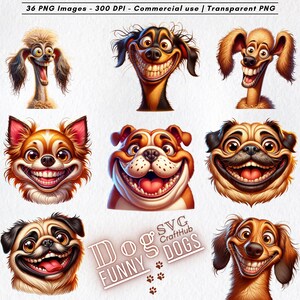 36 Cartoon Dog PNG – Funny Dog Clipart for T-Shirts & Pet Gifts | Cute Goofy Dog Art for Sublimation