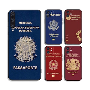 Passport art Hülle für iPhone SE 11 12 13 14 15 16 Plus Pro Max & Samsung A55 A35 A25 A15 A54 A53 A52 S25 S24 S23 S22 FE 5G