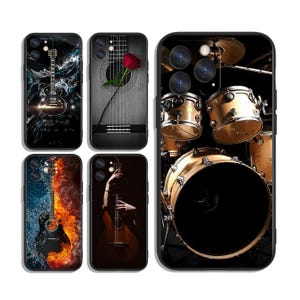 Musical Instruments Cases for iPhone SE 11 12 13 14 15 16 Plus Pro Max & Samsung A55 A35 A25 A15 A54 A53 A52 S25 S24 S23 S22 FE 5G