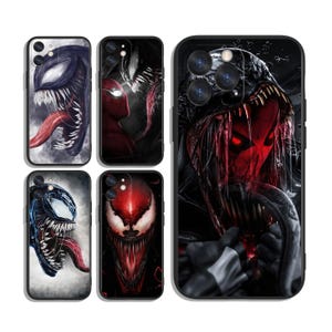 Venom étuis pour iphone SE 11 12 13 14 15 16 Plus Pro Max & Samsung A55 A35 A25 A15 A54 A53 A52 S25 S24 S23 S22 FE 5G
