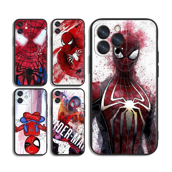 Spider-Man Avengers Cases for iPhone SE 11 12 13 14 15 Plus Pro Max & Samsung A25 A15 A54 A53 A52 S24 S23 S22 S21 FE 4G 5G