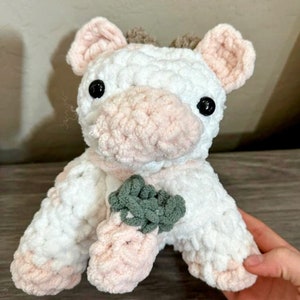 Crochet Strawberry Cow Plush