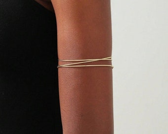 Minimalistische armmanchet, gouden armband, gouden bovenarmmanchetarmband, zilveren armband, armmanchet goud, cadeau