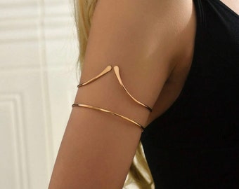 Minimalist Arm Cuff, Gold Arm Band, Gold Upper Arm Cuff Bracelet, Silver Arm Band, Arm Cuff Gold, Gift