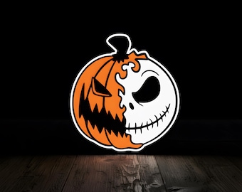 Letrero luminoso de Jack Skellington / Decoración de Pesadilla antes de Navidad / Decoración de Halloween de Disney