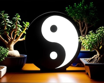 Letrero LED con símbolo Yin Yang / Decoración espiritual para el hogar / Decoración de habitación zen