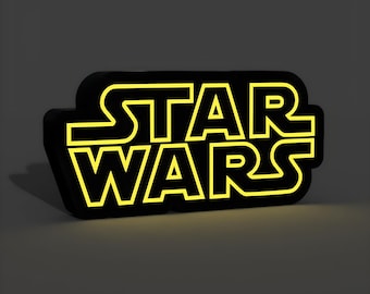 Caja de luz LED de Star Wars: luz ambiental de pared, decoración para salas de juegos y cine