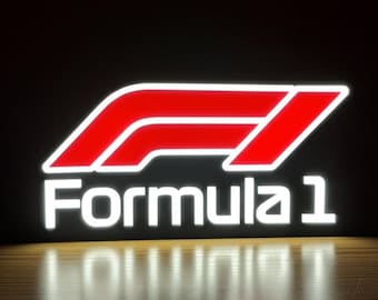 Caja de luz LED de Fórmula 1 / Decoración para aficionados a las carreras de F1 / Arte mural de deportes de motor