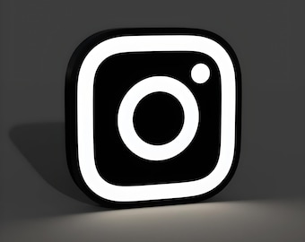 Lightbox con el logotipo de Instagram: iluminación LED ambiental para creadores de contenido y streamers - Decoración de pared