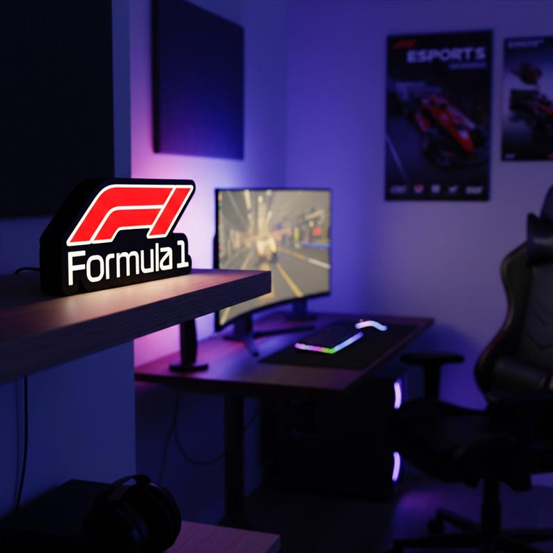 Formula 1 LED Lightbox | F1 Racing Fan Decor | Racing Motorsport Wall ...