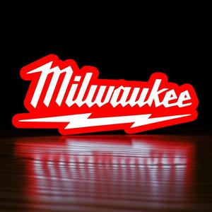 Milwaukee LED Lightbox | Garage & Workshop Decor | Man Cave Light | Tool Enthusiast Gift