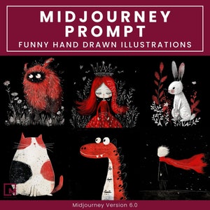 Anpassbare Midjourney-Aufführung für handgezeichnete mystische Kindergeschichten - Verzauberte Kinder-Karikatur- und Tierbuchillustrationen, kunstvolle KI
