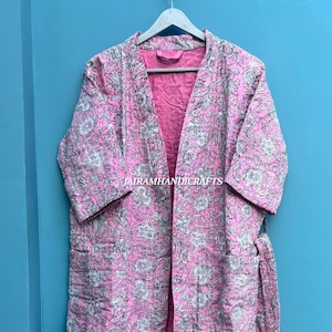 Kantha Kimono Jacket | Indian Patchwork Coat | Lightweight Boho Outerwear