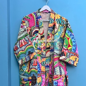 Sustainable Cotton Kantha Jacket | Upcycled Indian Coat | Boho Patchwork Style