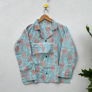 Artisan Cotton Pajamas | Handmade Indian Nightwear | 2 Piece Loungewear Set for Women