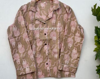 Cotton Sleepwear Set for Women | Hand-Printed Pajamas | Relaxed Fit Indian Nightwear