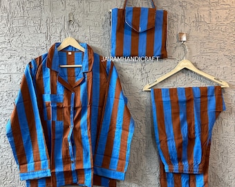 Soft Cotton Pajama Set for Women | Hand Block Print Loungewear | Night Suit