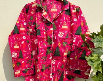 Handmade Indian Cotton Pajamas | Summer Sleepwear Set | 2 Piece Nightwear | Breathable PJs
