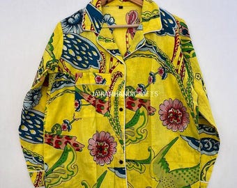 Hand Block Print Cotton Pajama Set: Jaipuri Floral Loungewear