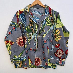 花柄コットンパジャマセット：インディアンサマーナイトスーツ