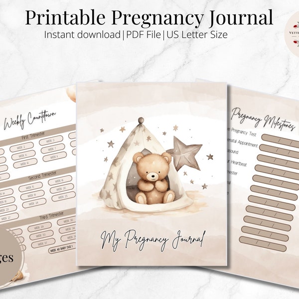 Gender Neutral Pregnancy Planner, Printable Pregnancy Planner,Printable Pregnancy Journal, Bump to Baby, Birth Plan, Hospital Bag Checklist